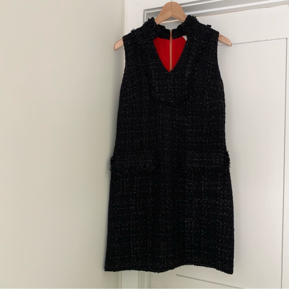 New Sail to Sable Black Tweed Shift Dress